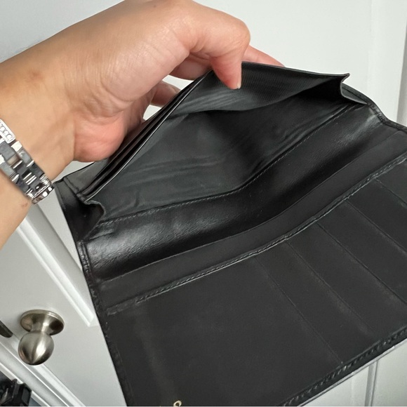 Authentic CELINE Leather Triomphe Long
Wallet Black Italy Long Slim Wallet - Picture 6 of 8